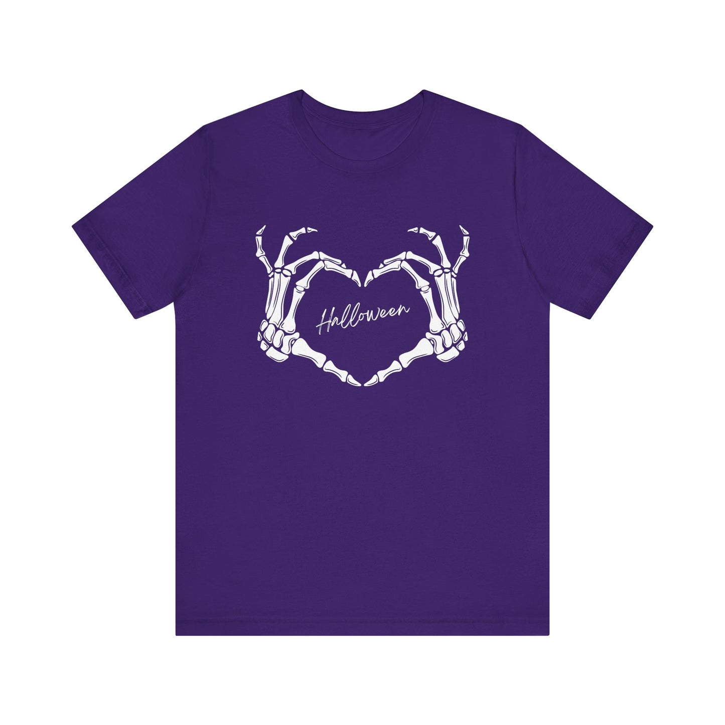 Skeleton Heart Hands Casual Graphic Tee - Perfect for Everyday Fall Spooky Season and Halloween Lovers