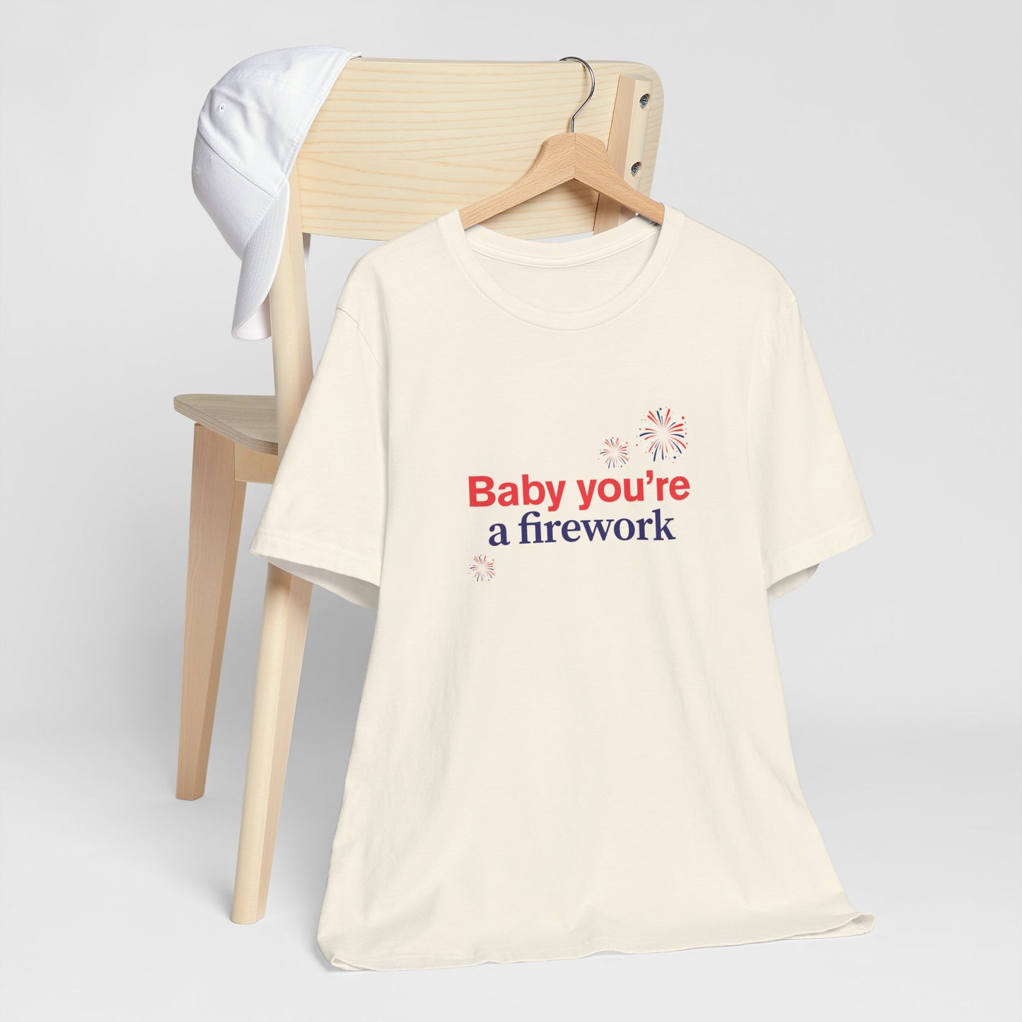 Firework Love Unisex Tee, Cute Graphic T-Shirt, Festival Top, Gift for Her, Summer Casual Wear, Baby You're a Firework Shirt