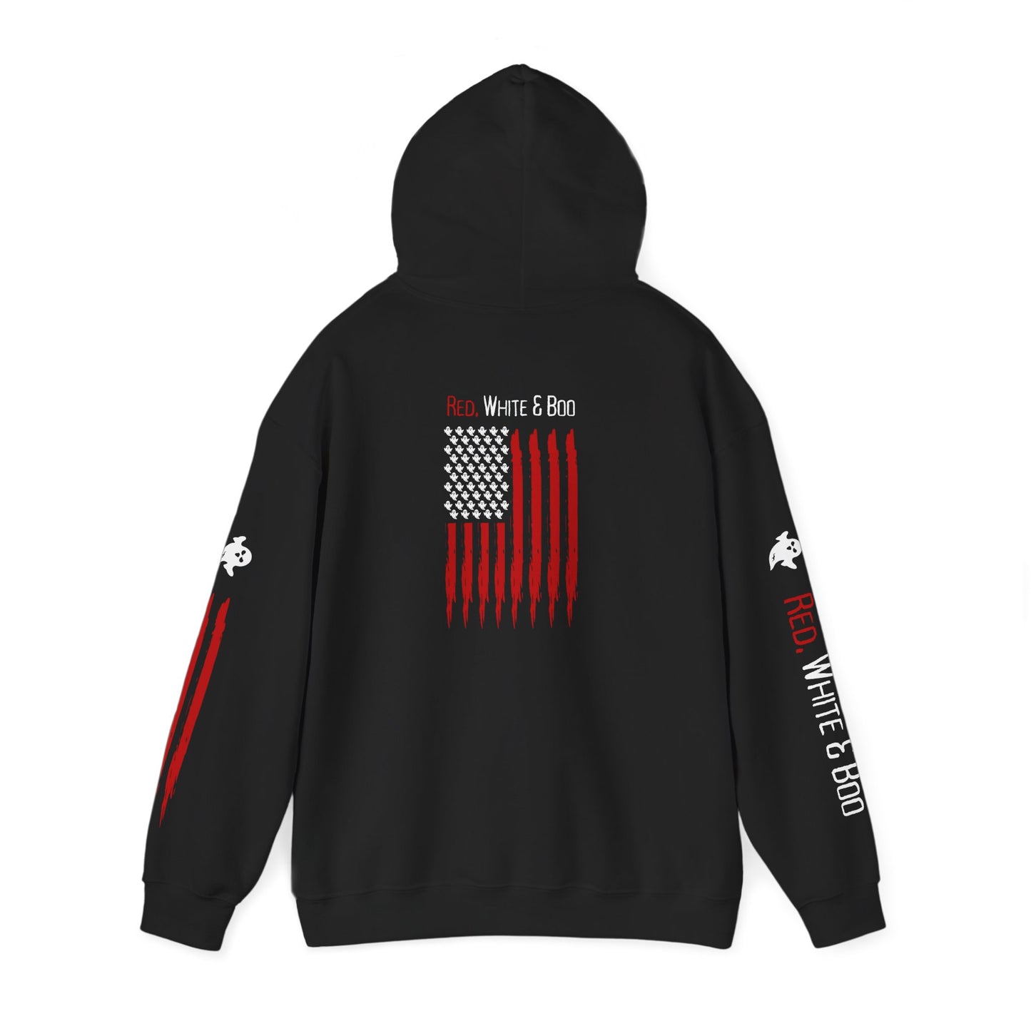 Red White and Boo Unisex Hoodie - Casual Apparel, Streetwear Style, Cozy Sweatshirt, Layering Essential, Gift for Him/Her