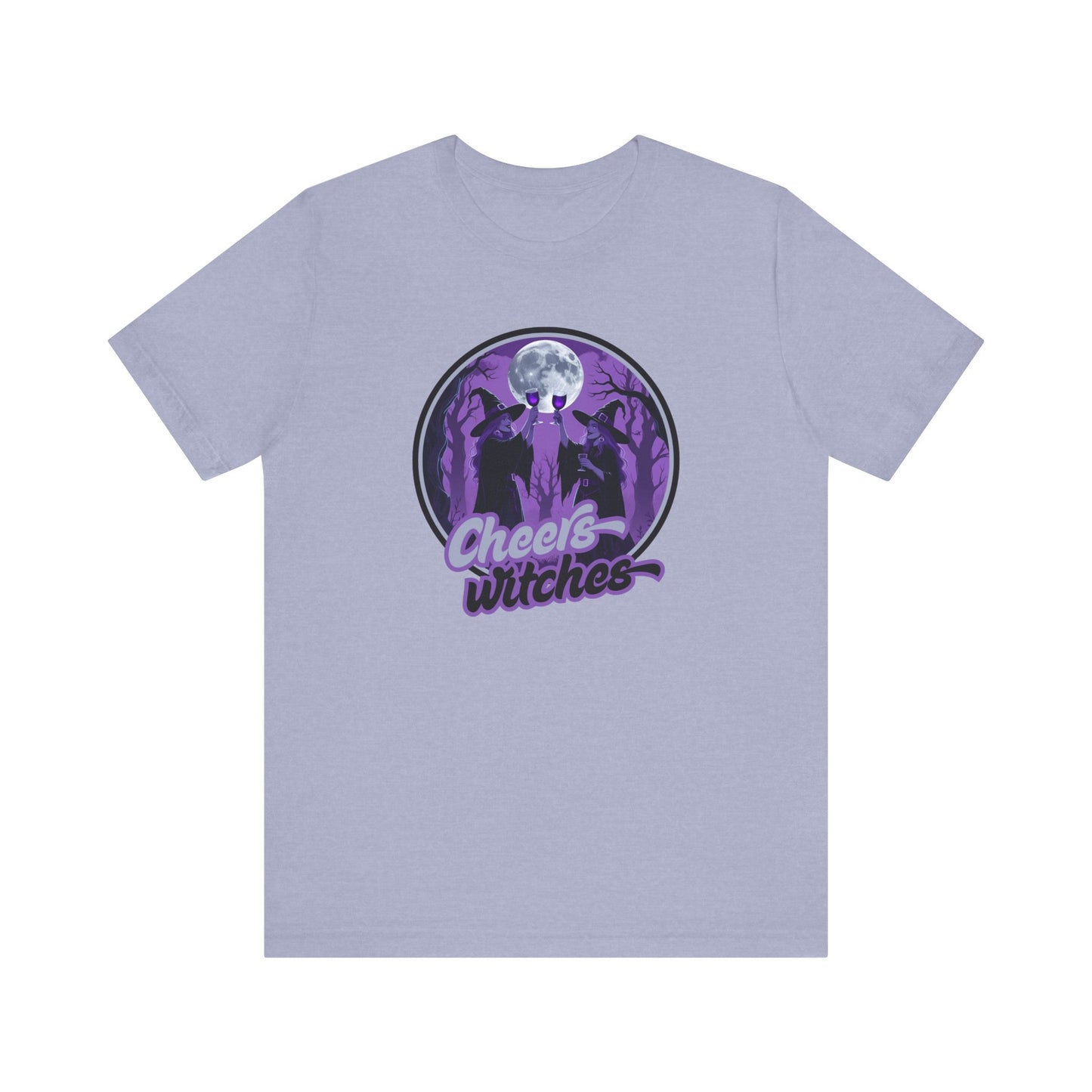 Cheers Witches Short Sleeve Tee - Spooky Vibes, Halloween Shirt, Unisex Graphic Tee, Witchy Apparel, Gift for Witches, Casual Witchwear