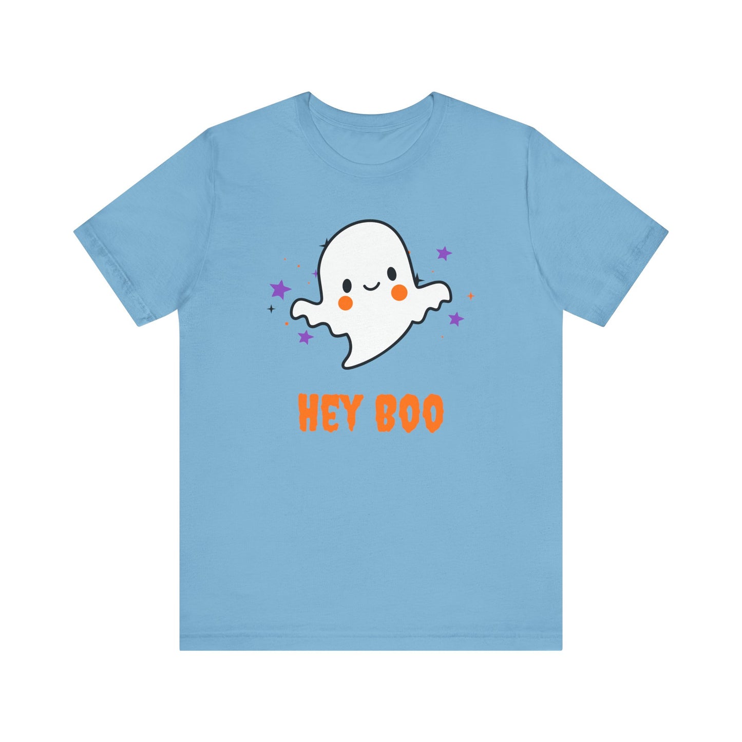 Hey Boo Ghost Unisex Tee - Spooky Halloween Shirt, Cute Ghost Tee, Fall Fashion, Halloween Costume, Party Wear