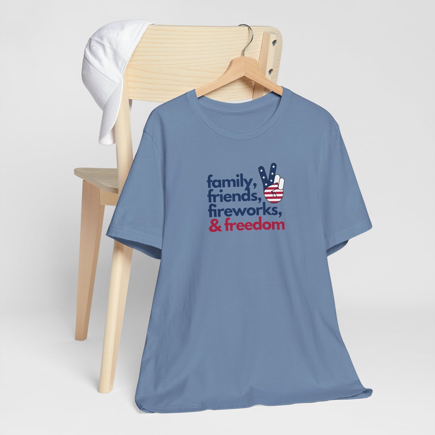 Patriotic Peace Tee, Family Friends Fireworks t-shirt, July 4th shirt, Unisex Independence Day top, Casual summer wear