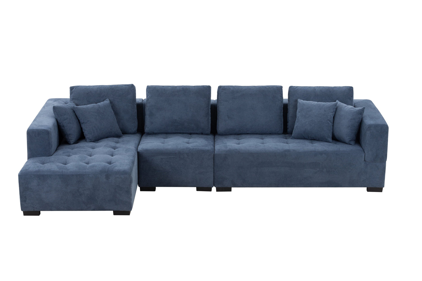134'' Mid Century Modern Sofa with Left Chaise for Living Room Sofa,