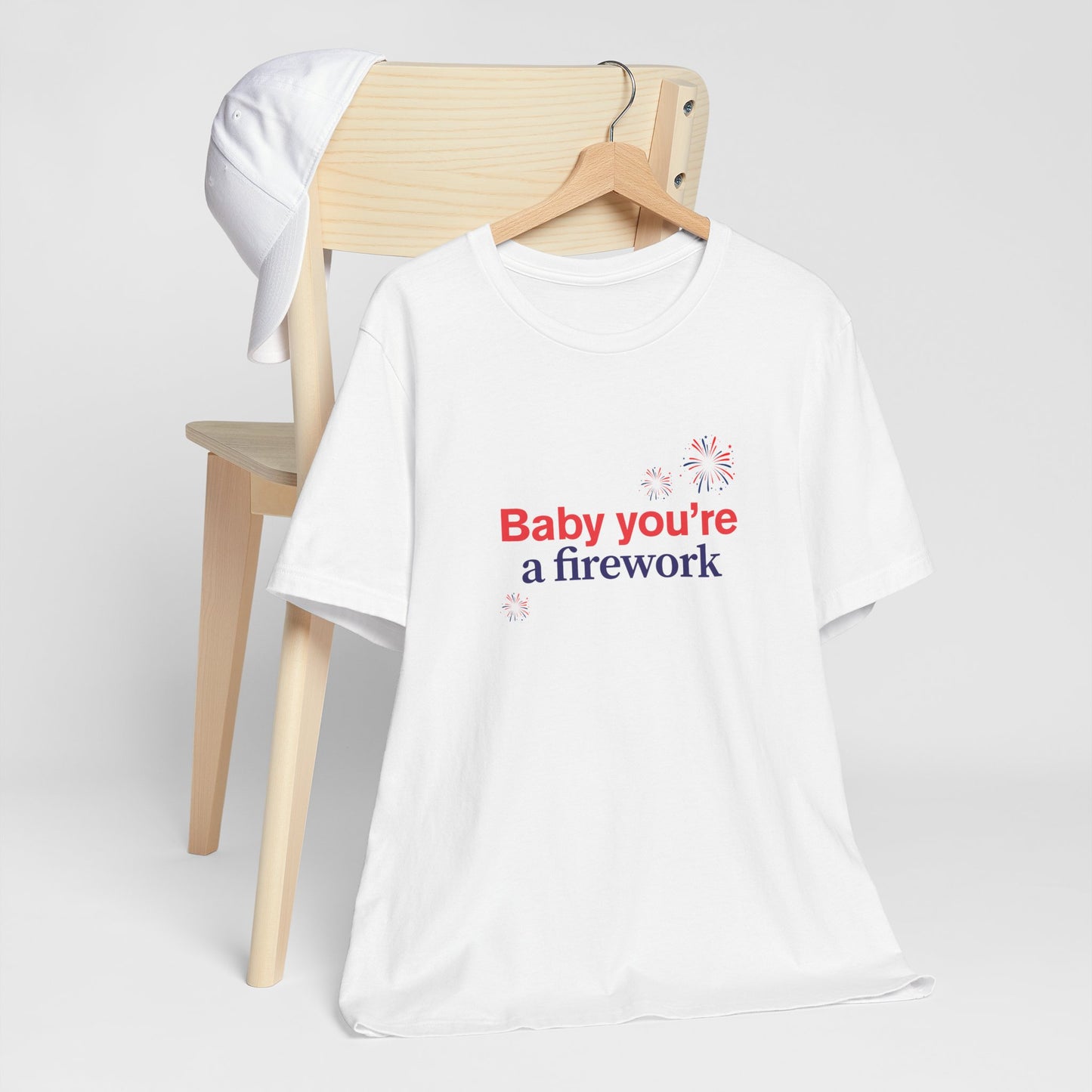 Firework Love Unisex Tee, Cute Graphic T-Shirt, Festival Top, Gift for Her, Summer Casual Wear, Baby You're a Firework Shirt