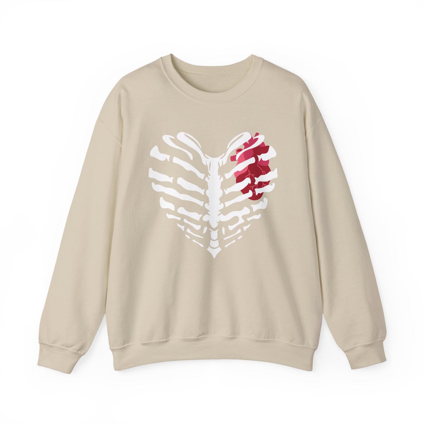 Skeleton Heart Sweatshirt, Unisex Crewneck, Halloween Sweatshirt, Gothic Style