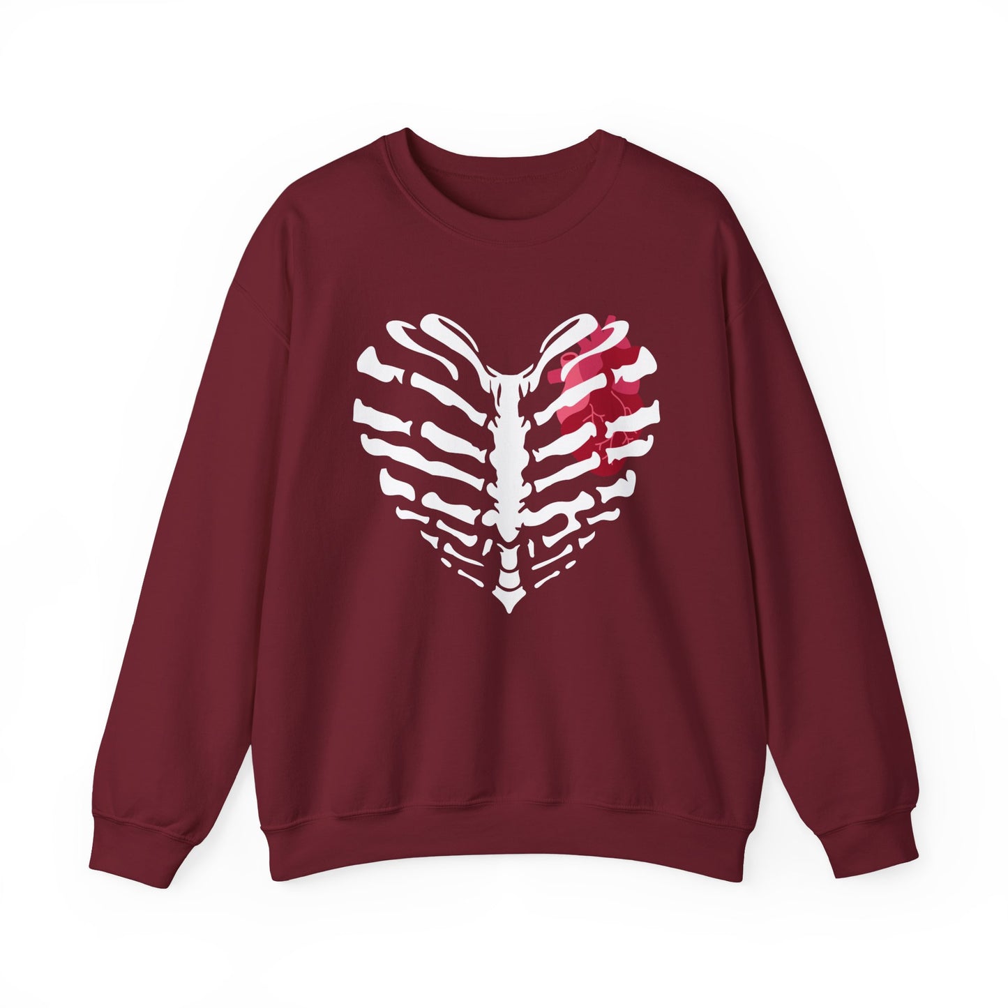 Skeleton Heart Sweatshirt, Unisex Crewneck, Halloween Sweatshirt, Gothic Style