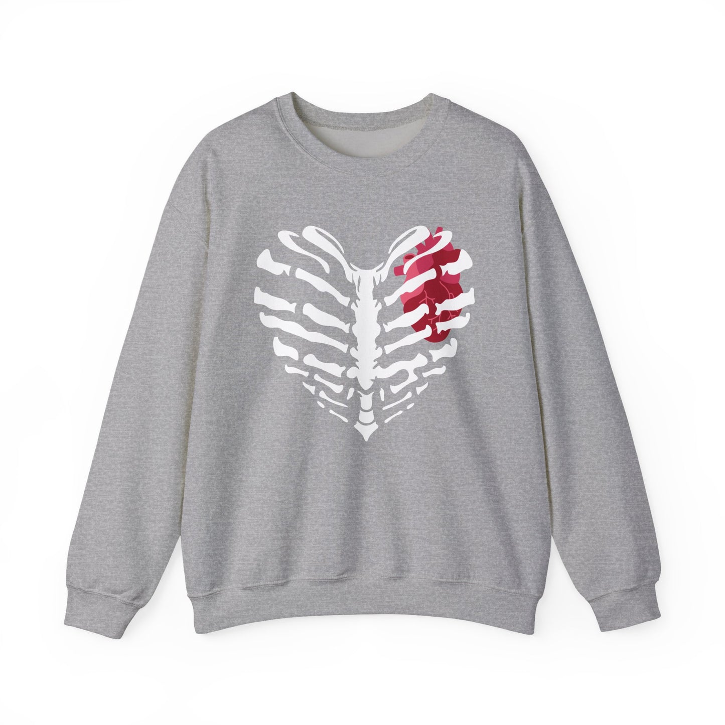 Skeleton Heart Sweatshirt, Unisex Crewneck, Halloween Sweatshirt, Gothic Style