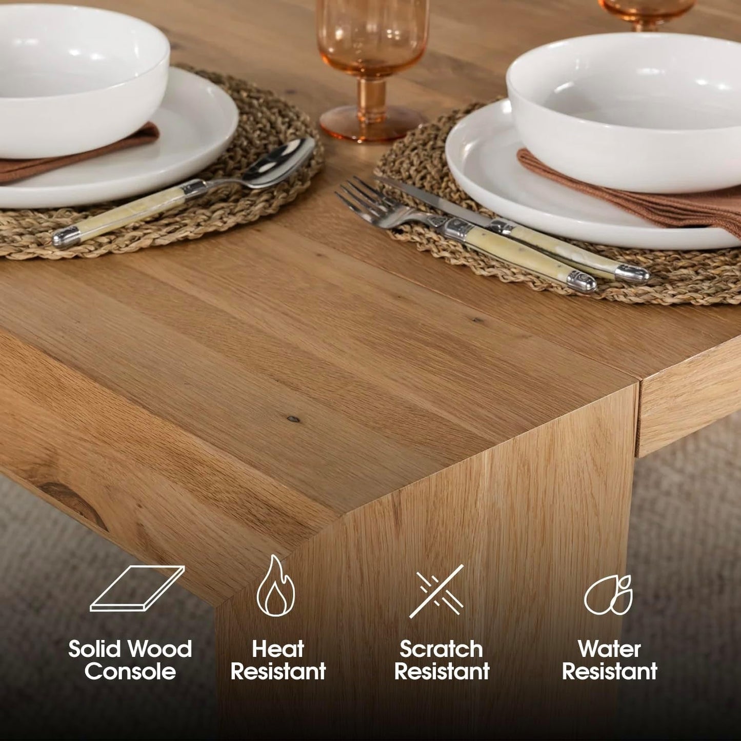 Expandable Dining Room Table for 2 to 12