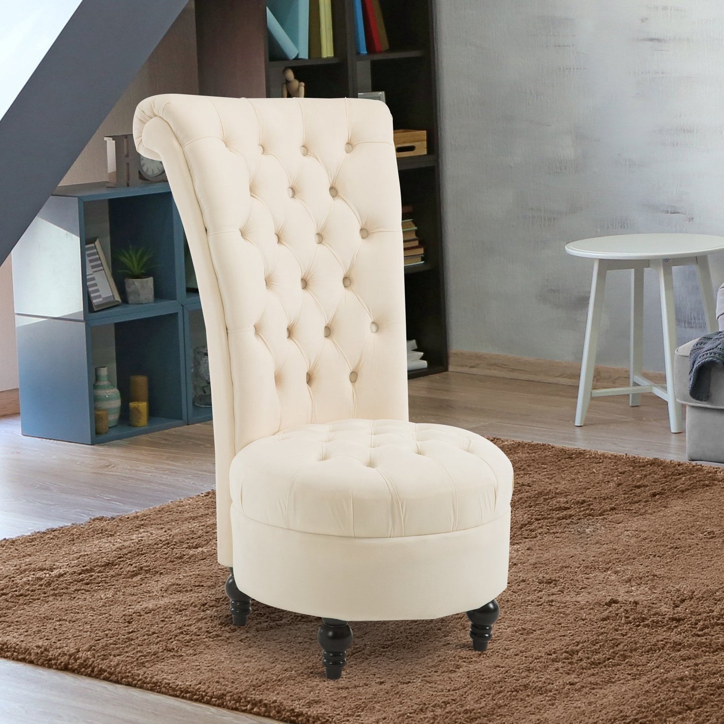 HOMCOM 45" Tufted High Back Velvet Accent Chair Living Room Soft