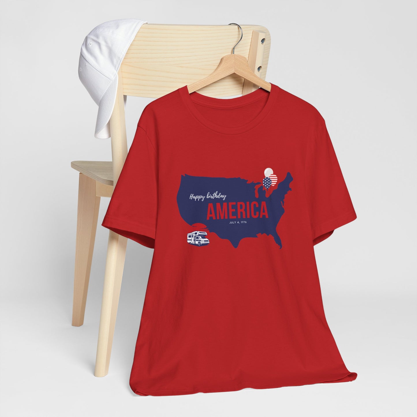 Happy Birthday America Tee, Unisex Jersey T-Shirt, 4th of July Shirt, Patriotic Tee, Americana Apparel, Independence Day Gift