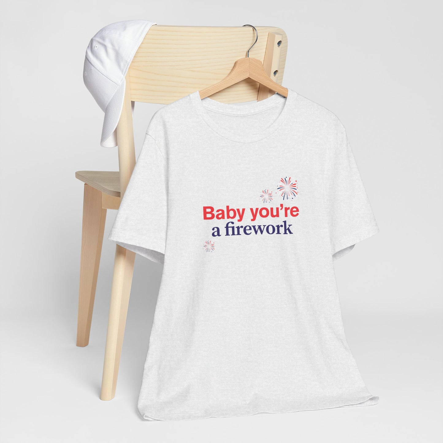 Firework Love Unisex Tee, Cute Graphic T-Shirt, Festival Top, Gift for Her, Summer Casual Wear, Baby You're a Firework Shirt