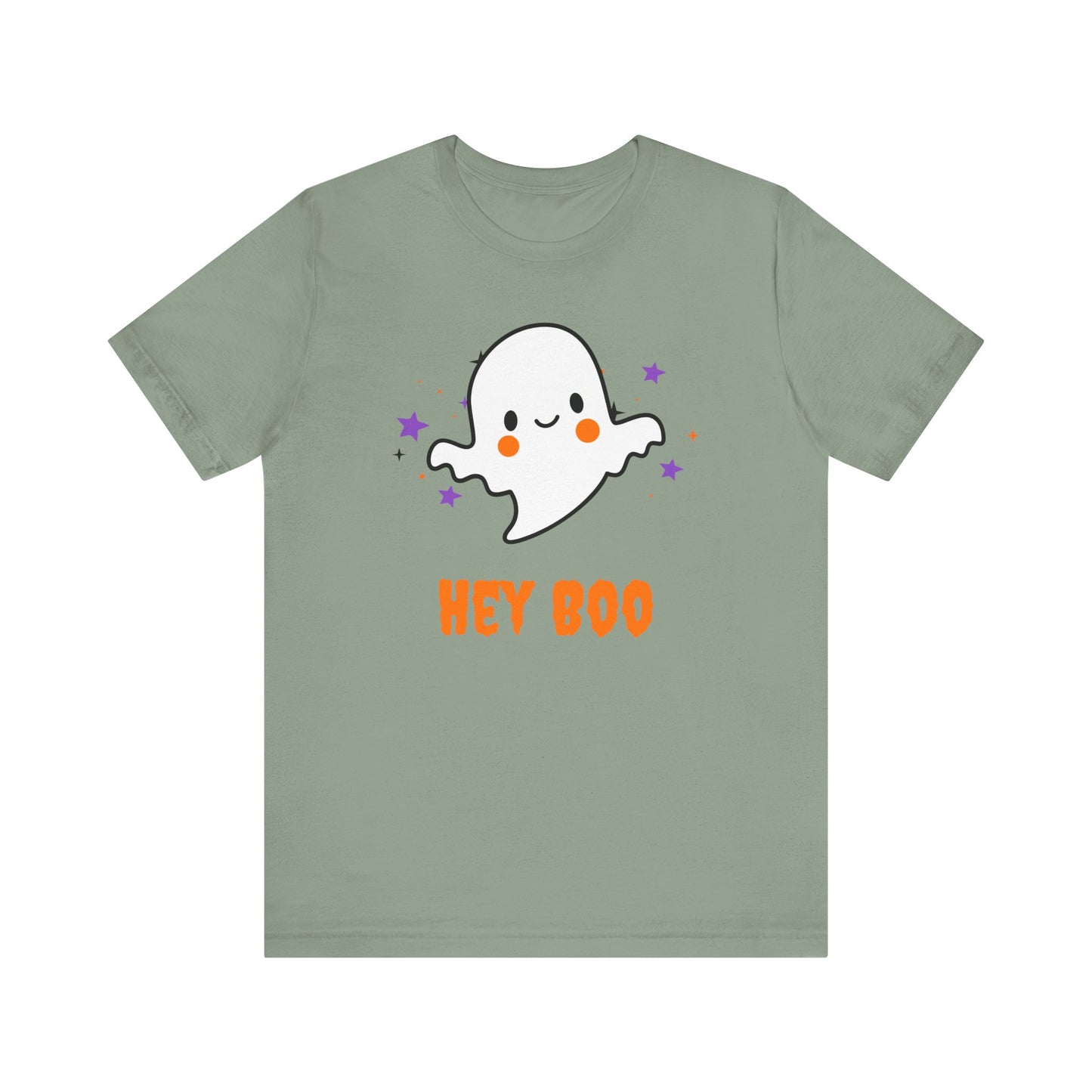 Hey Boo Ghost Unisex Tee - Spooky Halloween Shirt, Cute Ghost Tee, Fall Fashion, Halloween Costume, Party Wear