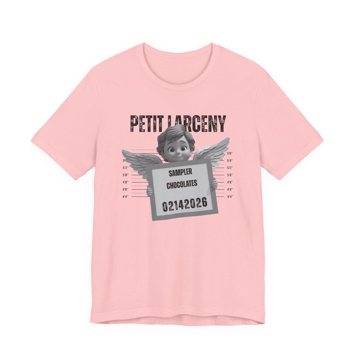 Petit Larceny Mugshot T-Shirt – 'Sampler Chocolates' Funny Arrest Graphic Tee