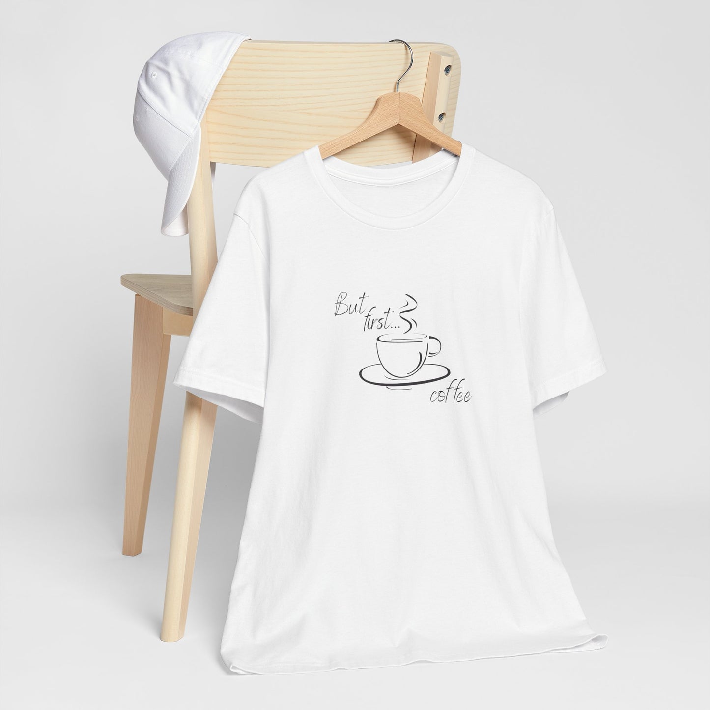 But First Coffee, Coffee Lover's Unisex Tee - Perfect for Casual Outings, Gifts, Birthdays, or Cozy Mornings, Wear it with Style!