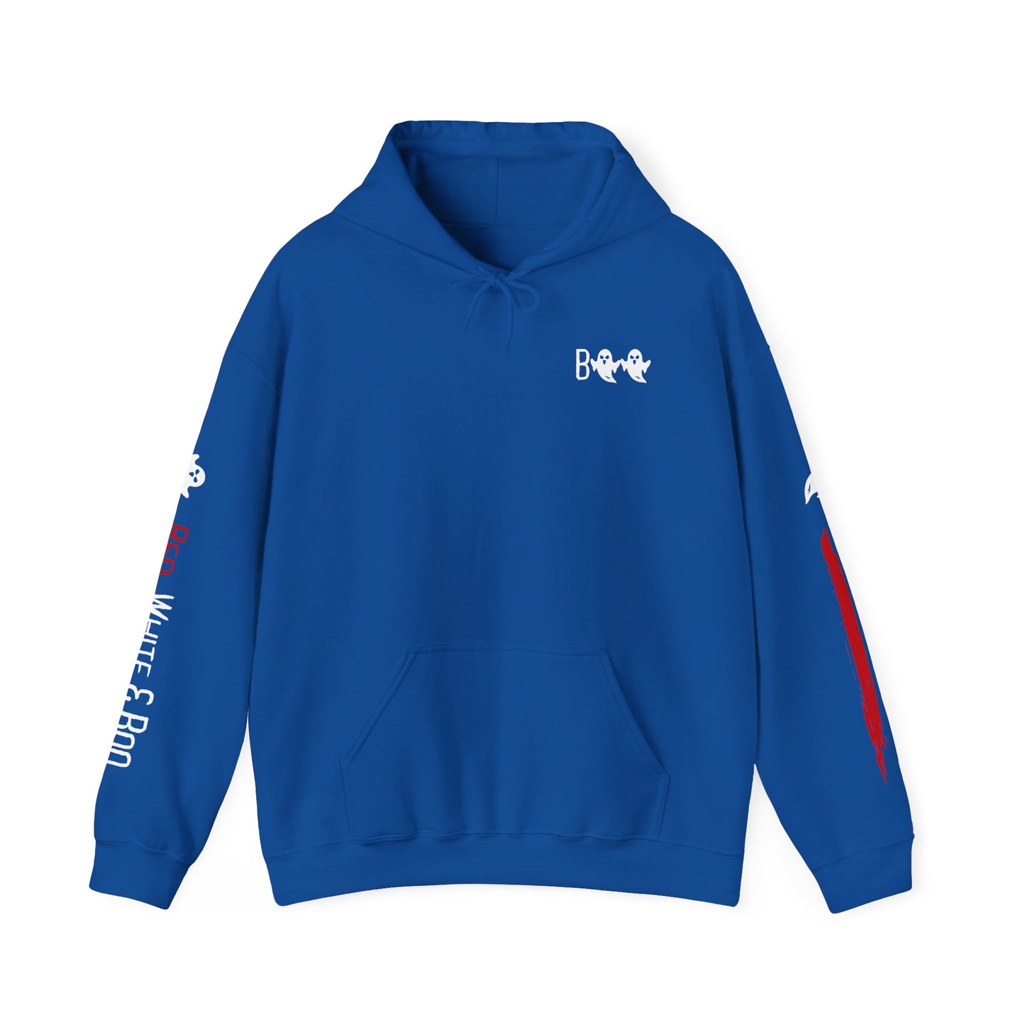 Red White and Boo Unisex Hoodie - Casual Apparel, Streetwear Style, Cozy Sweatshirt, Layering Essential, Gift for Him/Her