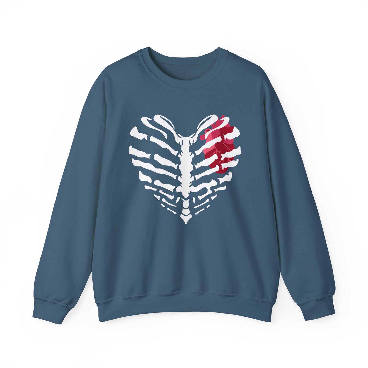 Skeleton Heart Sweatshirt, Unisex Crewneck, Halloween Sweatshirt, Gothic Style