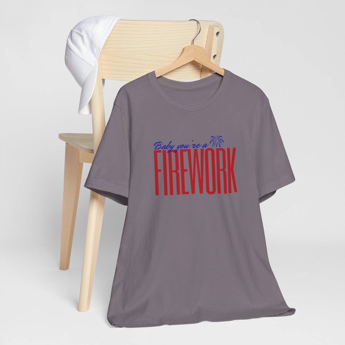 Pink Firework Unisex Tee, Patriotic T-Shirt, 4th of July Apparel, Summer Party Shirt, Fun Statement Tee, Casual Comfort Wear