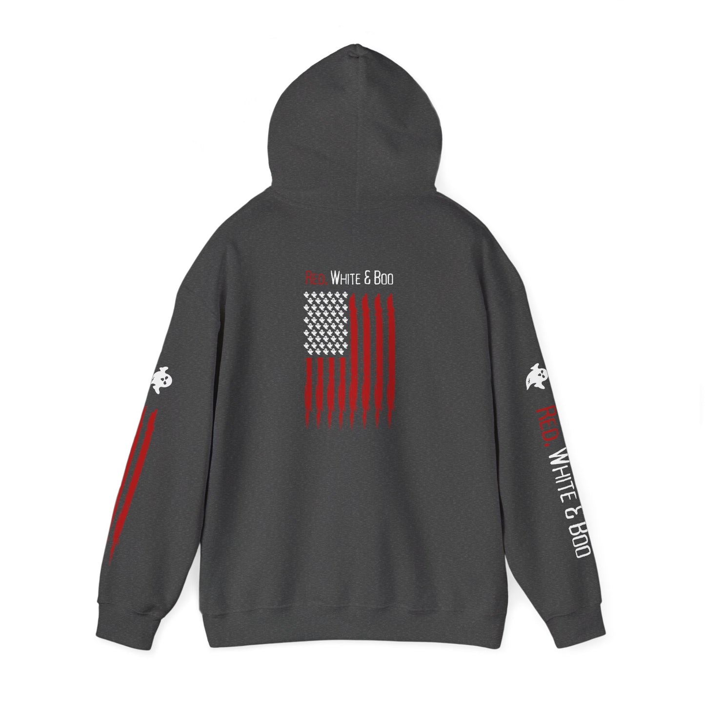 Red White and Boo Unisex Hoodie - Casual Apparel, Streetwear Style, Cozy Sweatshirt, Layering Essential, Gift for Him/Her
