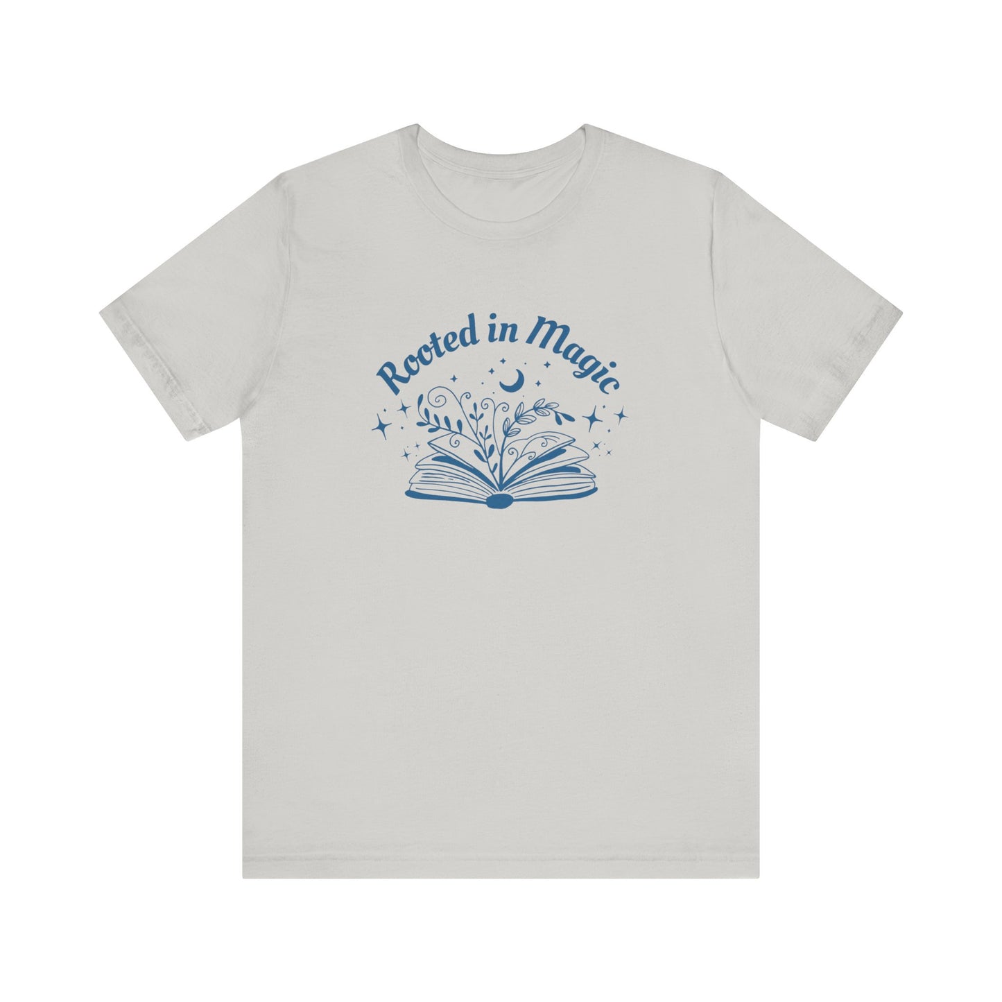 Rooted in Magic Short Sleeve Tee, Ideal for Book Lovers, Spell Binders, and Magic Minds Alike