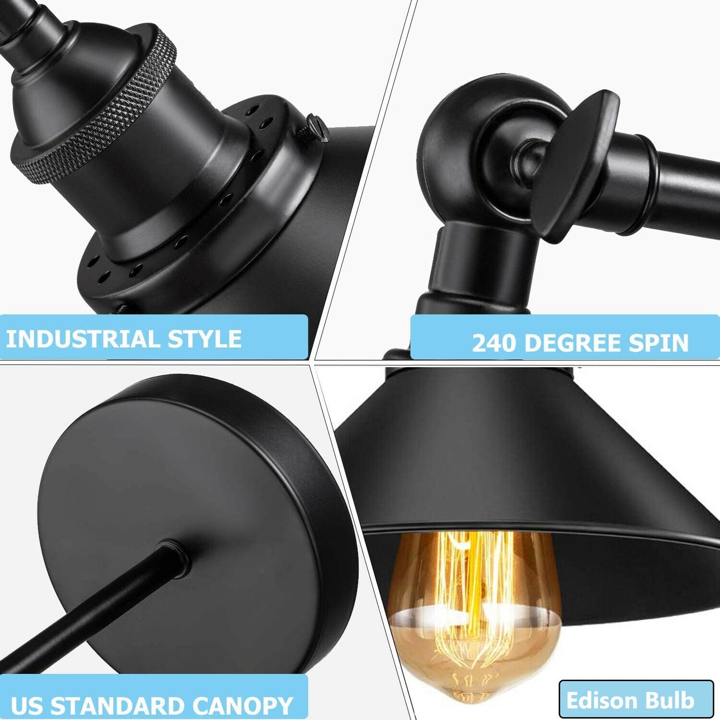Black Dining Room Wall light &Wall Sconce | 2 Pack ~3563