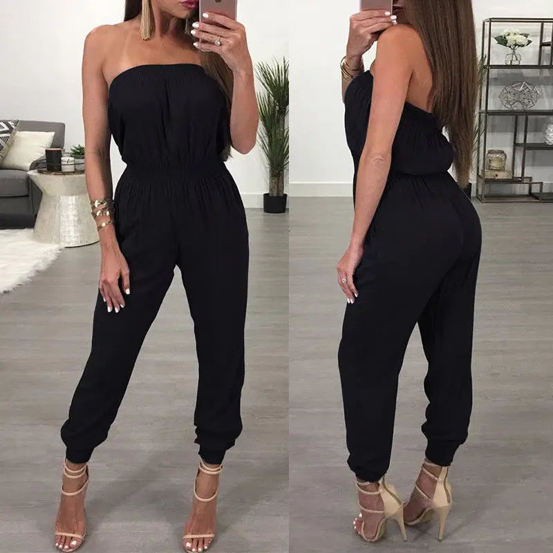 Womens Bandage Evening Party Playsuit Ladies Romper Long Jumpsuit