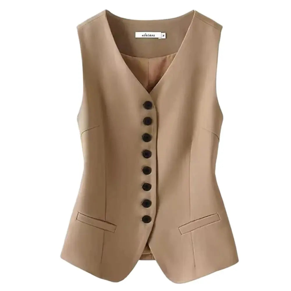 New Top Waist Slimming Small Suit Sleeveless Short Section All-Match