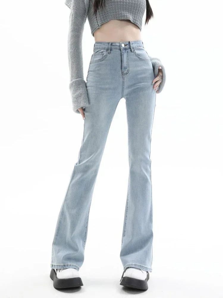 S-5XL Flare Jeans Women Hotsweet All-match Anti-wrinkle High Waist