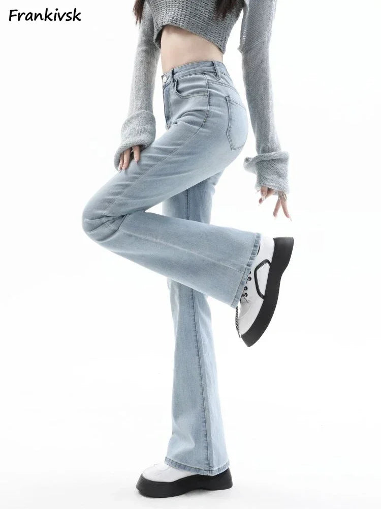 S-5XL Flare Jeans Women Hotsweet All-match Anti-wrinkle High Waist