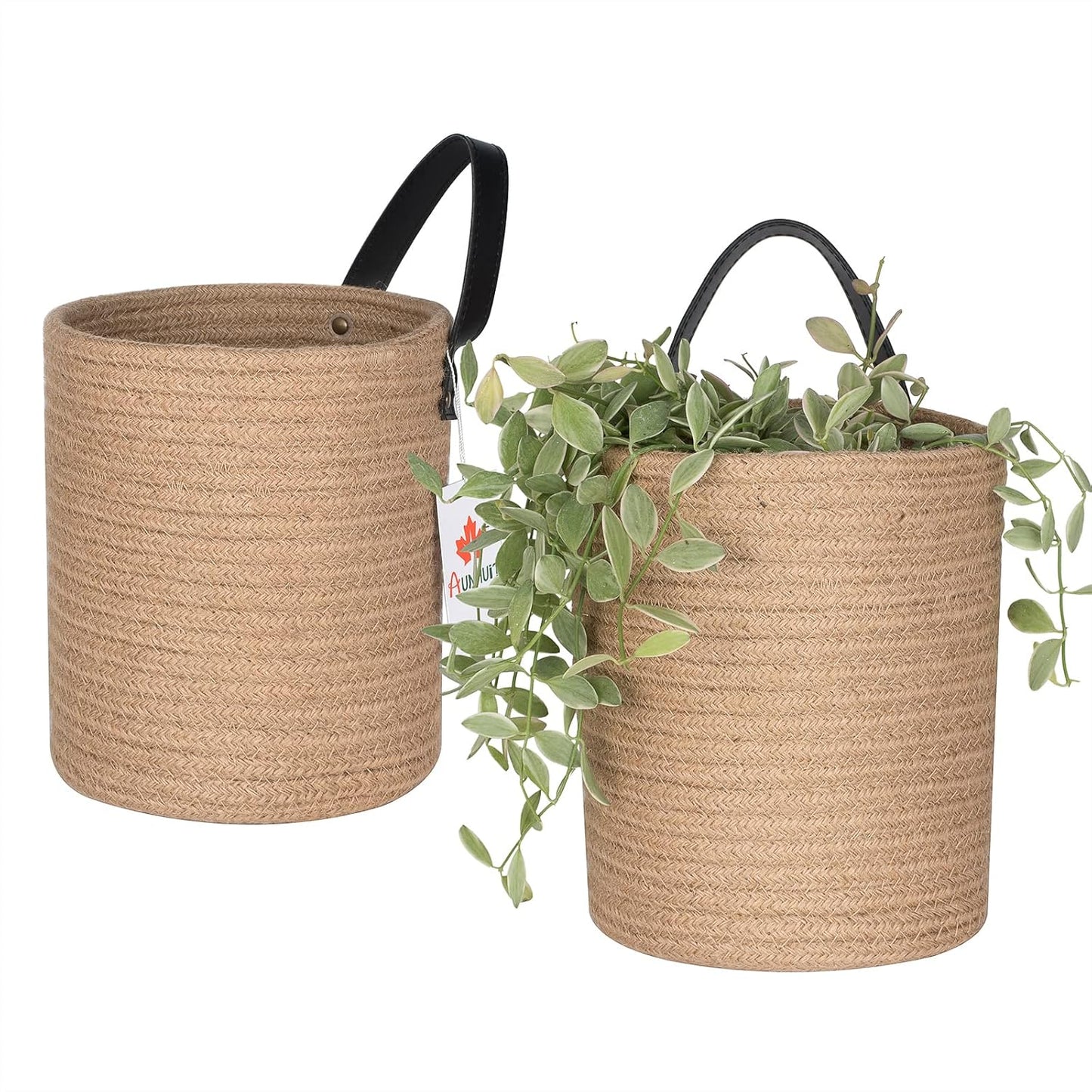Wall Hanging Storage Baskets Jute Set of 2