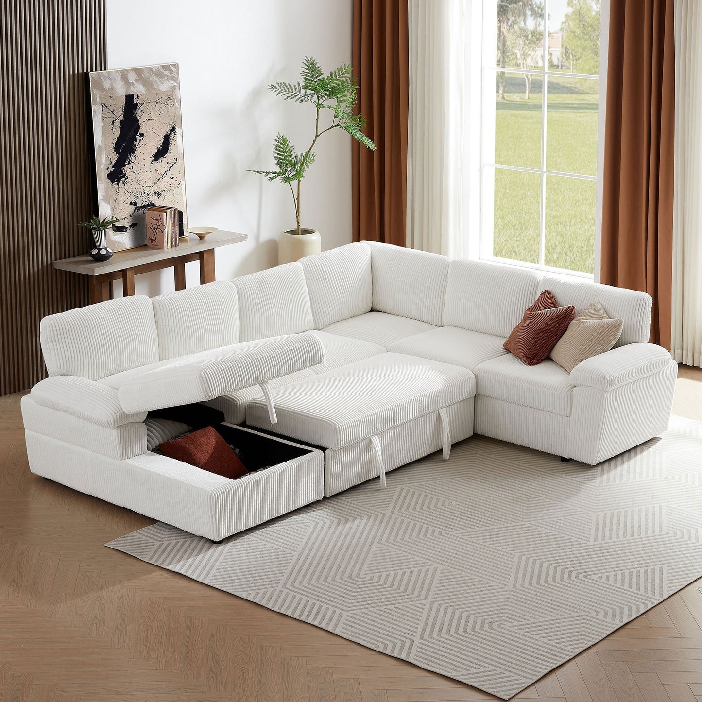 Oversized Modular Storage Sectional Sofa Couch for Home Apartment