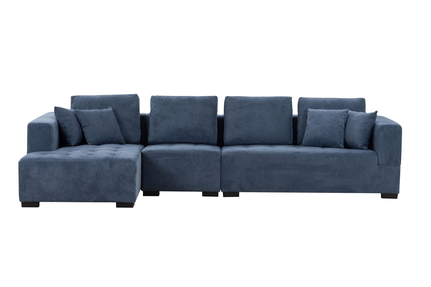 134'' Mid Century Modern Sofa with Left Chaise for Living Room Sofa,