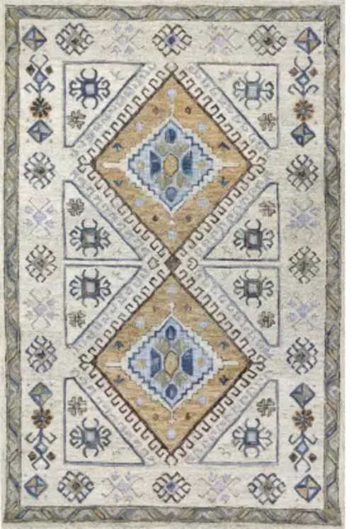 Multicolor Wool Carpet (5 cm, X 8 cm, Rectangle)