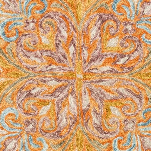 New Modern Collection Round Shape and Multicolor Wool Area Rug with