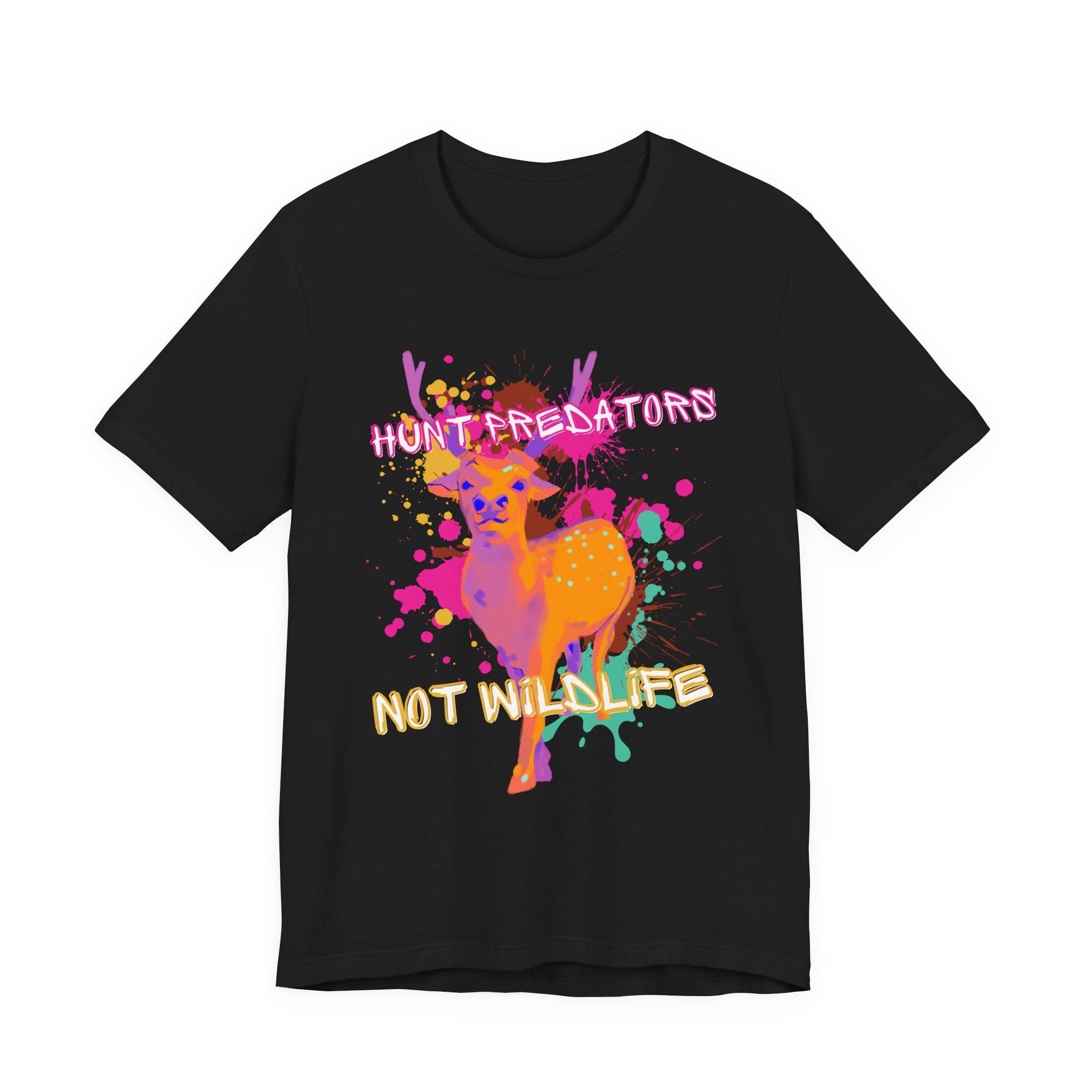 Black Tee with Colorful wildlife hunt predators