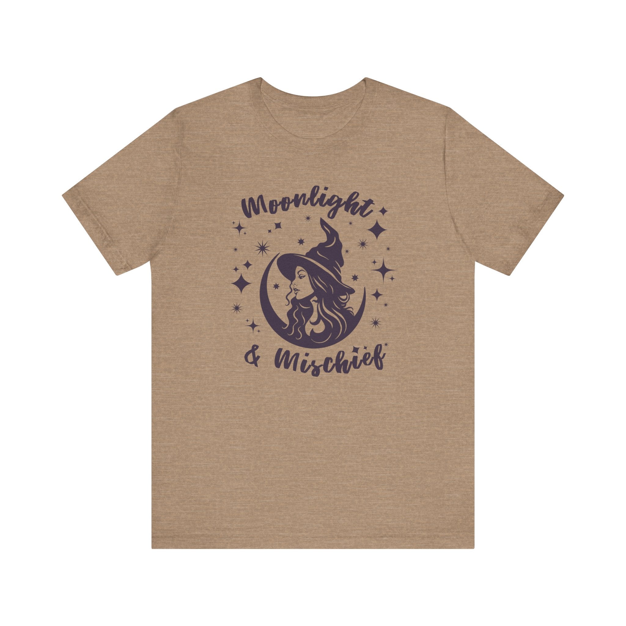 Moonlight & Mischief Witchy Tee - Unisex Short Sleeve Shirt for Halloween, Gifts for Her, Witchy Vibes, Casual Wear, Cozy Style