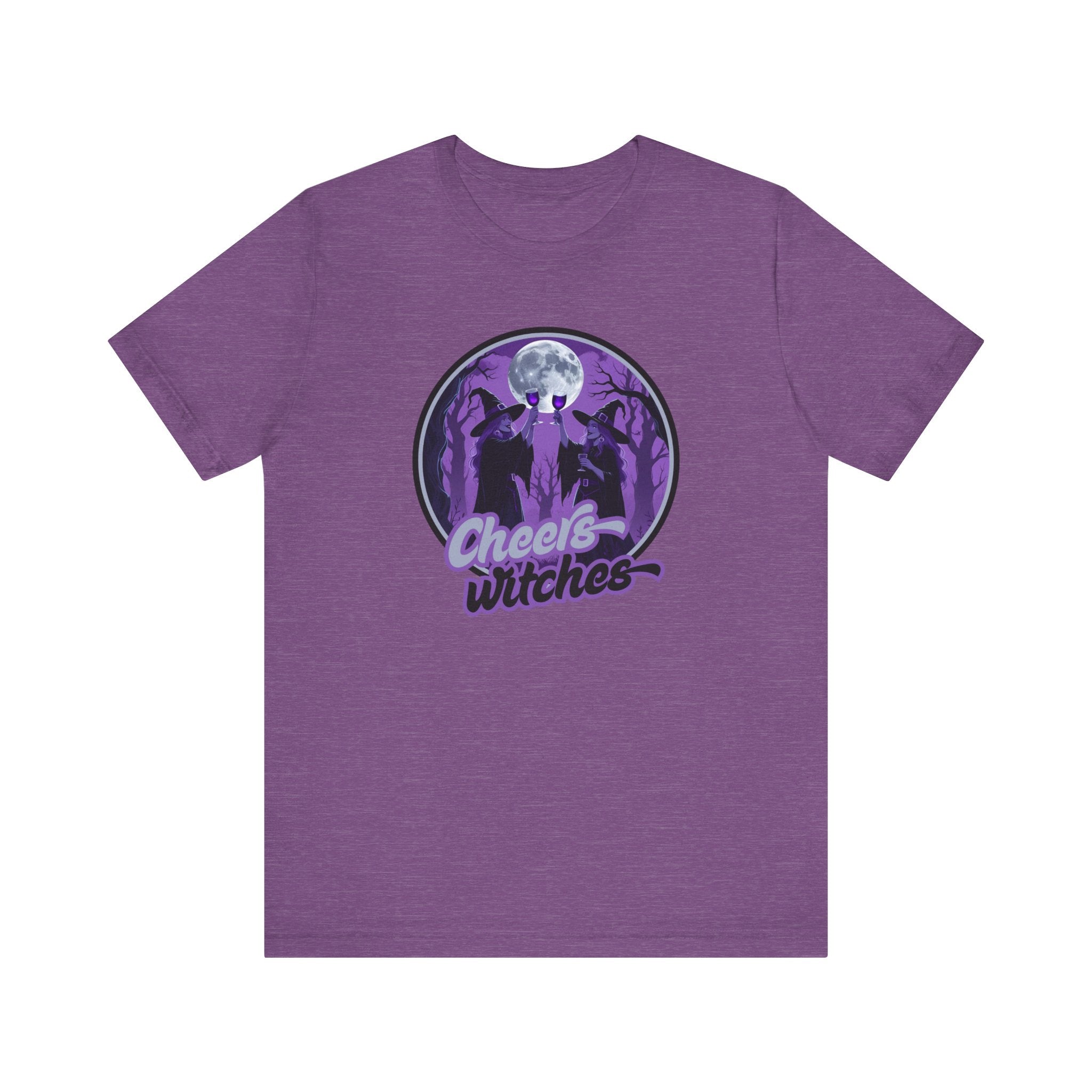 Cheers Witches Short Sleeve Tee - Spooky Vibes, Halloween Shirt, Unisex Graphic Tee, Witchy Apparel, Gift for Witches, Casual Witchwear
