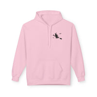 Let's Ride Witches Witchy Broomstick Hoodie, Unisex Midweight Fleece Sweatshirt, Halloween Apparel, Cozy Witch Costume,  Spooky Season