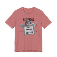 Resisting Love & Commitment Mugshot Tee — Funny Anti-Romance Graphic T-Shirt for Valentines