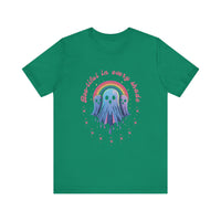 Bootiful in Every Color - Vibrant Rainbow Ghost Tee - Fun Casual T-shirt, Ghost Lovers Apparel, LGBTQ+ Pride Shirt, Halloween Costume Top, Colorful Graphic Tee