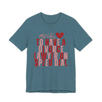 Most Likely To Have Divorce Lawyer On Speed Dial Tee — Funny Heart Graphic Galentine’s Day Shirt