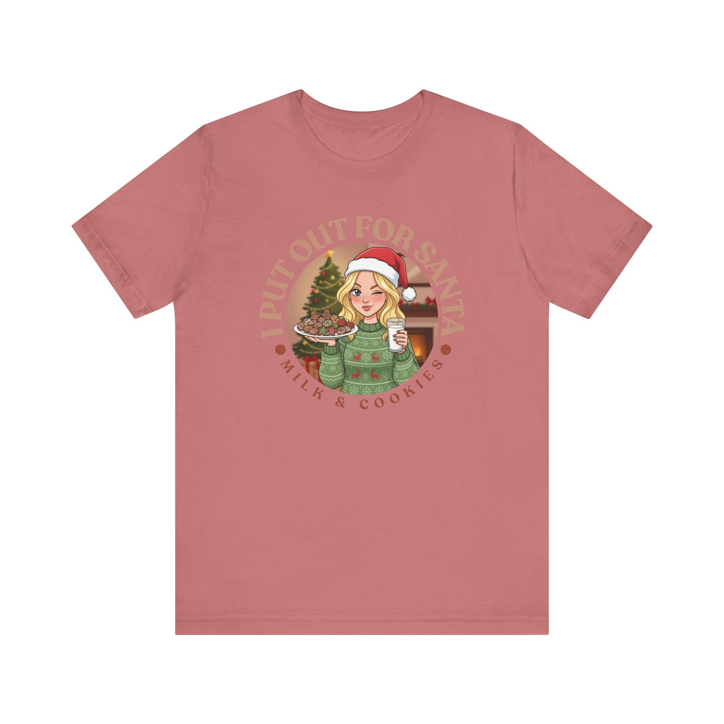 Festive Holiday Tee - "I Put Out for Santa" Christmas Shirt V2
