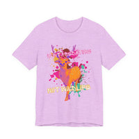 Heather Lilac Tee with Colorful wildlife hunt predators