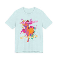 Heather Mint Tee with Colorful wildlife hunt predators