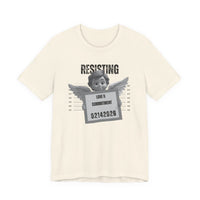Resisting Love & Commitment Mugshot Tee — Funny Anti-Romance Graphic T-Shirt for Valentines