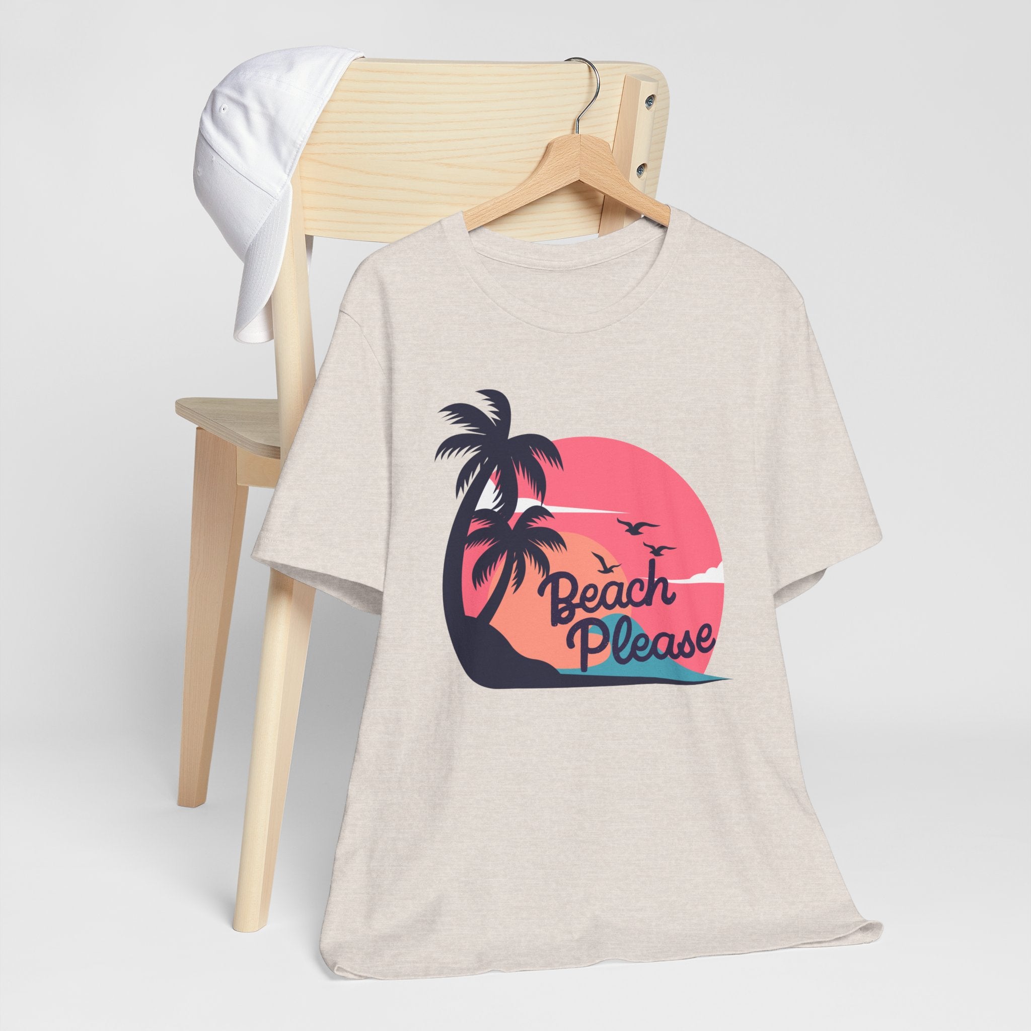 Beach Please Tee - Fun Unisex Jersey T-Shirt for Summer, Beach Lovers, Vacation Wear, Travel Gift, Relaxation Apparel