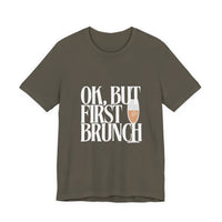 But First, Brunch - Graphic Tee Featuring a glass of Bubbly