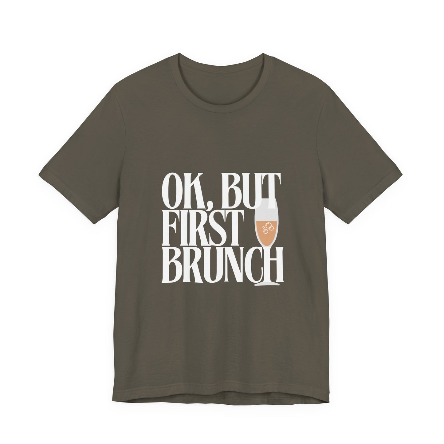 But First, Brunch - Graphic Tee Featuring a glass of Bubbly
