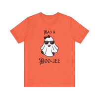 Bad & Boo-Jee Funny Unisex T-Shirt, Cool Graphic Tee, Gift for Dog Lovers, Halloween lovers, Casual Wear for Halloween