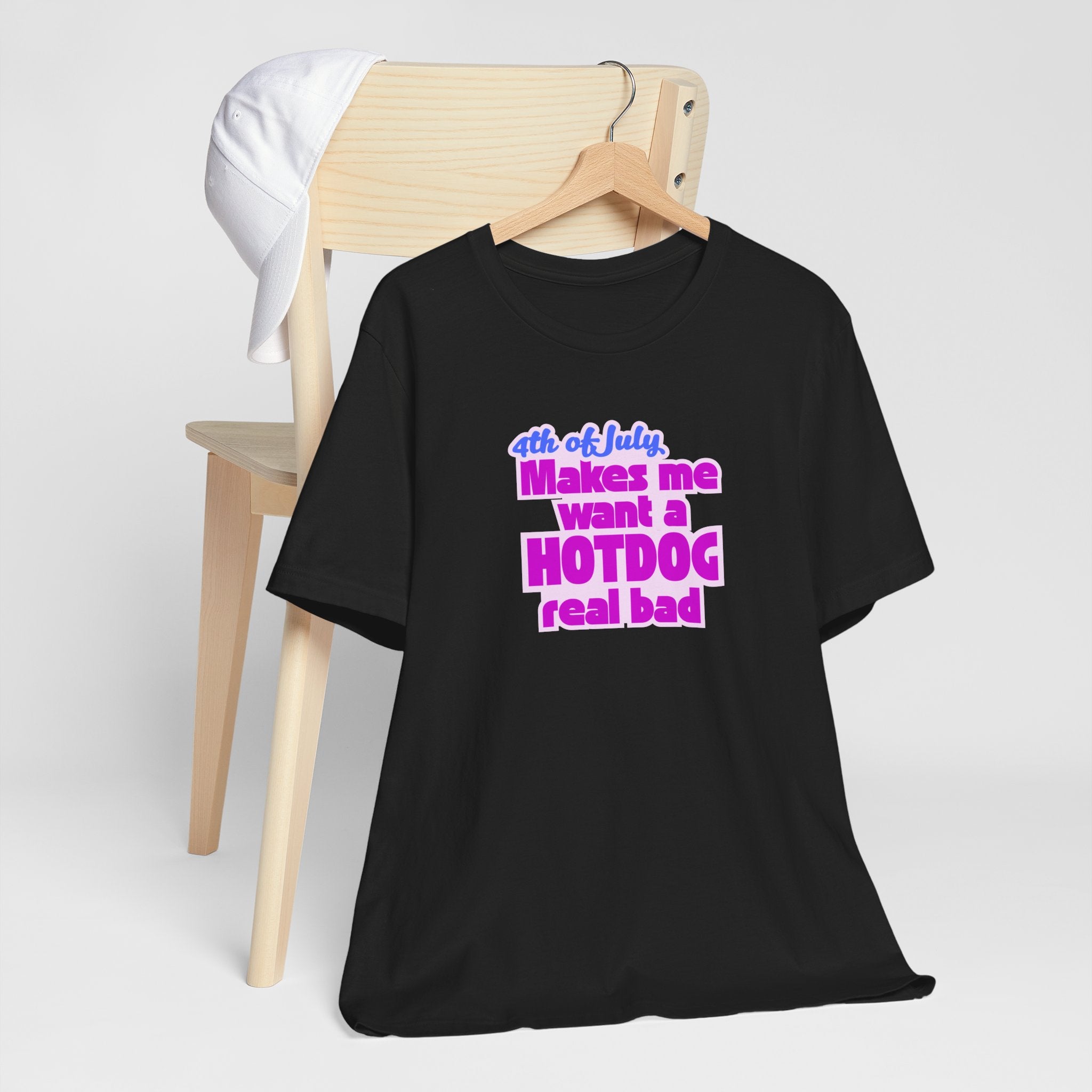 4th of July Hotdog Tee, Funny BBQ Shirt, Summer Celebration Outfit, Independence Day Gift, Casual Everyday Wear