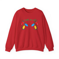 Light It Up - Holiday Sweatshirt, Christmas Apparel, Cozy Crewneck, Gift for Him/Her, Fun Holiday Outfit